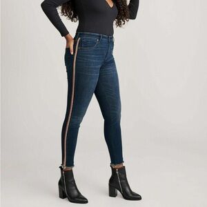 Abercrombie & Fitch Simone High Rise Stripe Skinny Jeans 28 / 6R